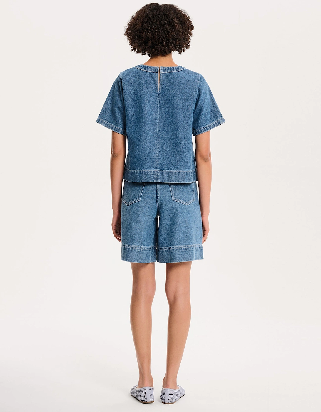 Cally Blouse in Mid Wash