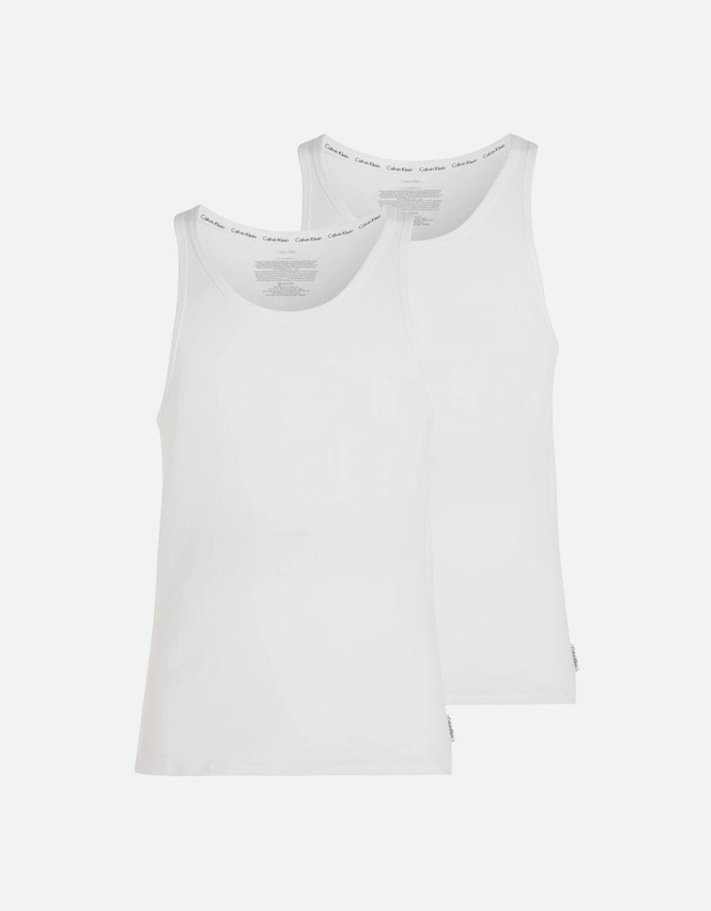 2-Pack Modern Cotton Lounge Tank Tops, White