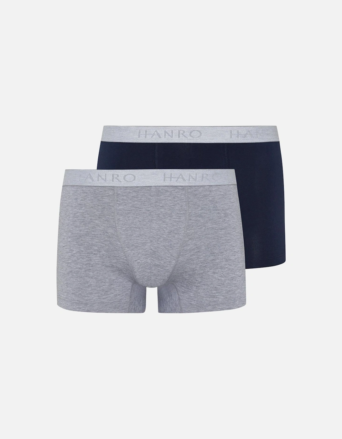 2-Pack Cotton Essentials Boxer Trunks, Light Melange / Deep Navy, 12 of 11