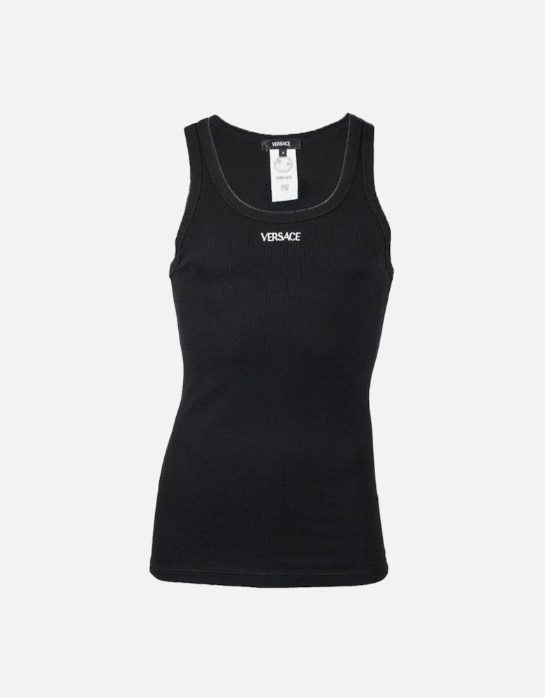 Ribbed Cotton Tank Top, Black