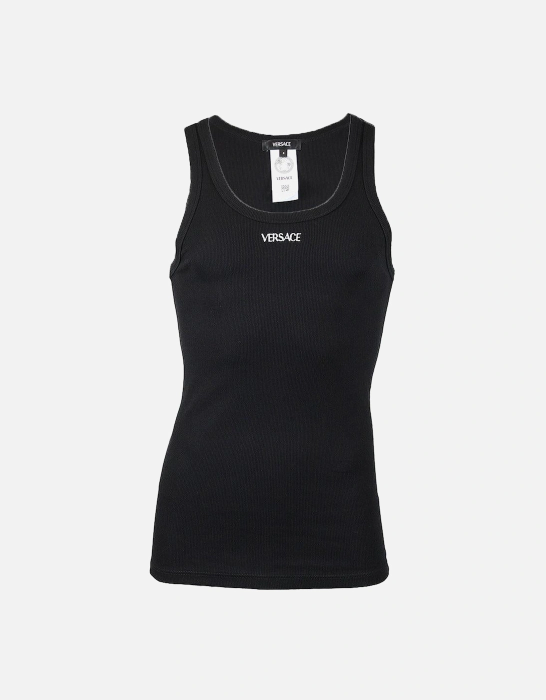 Ribbed Cotton Tank Top, Black, 3 of 2