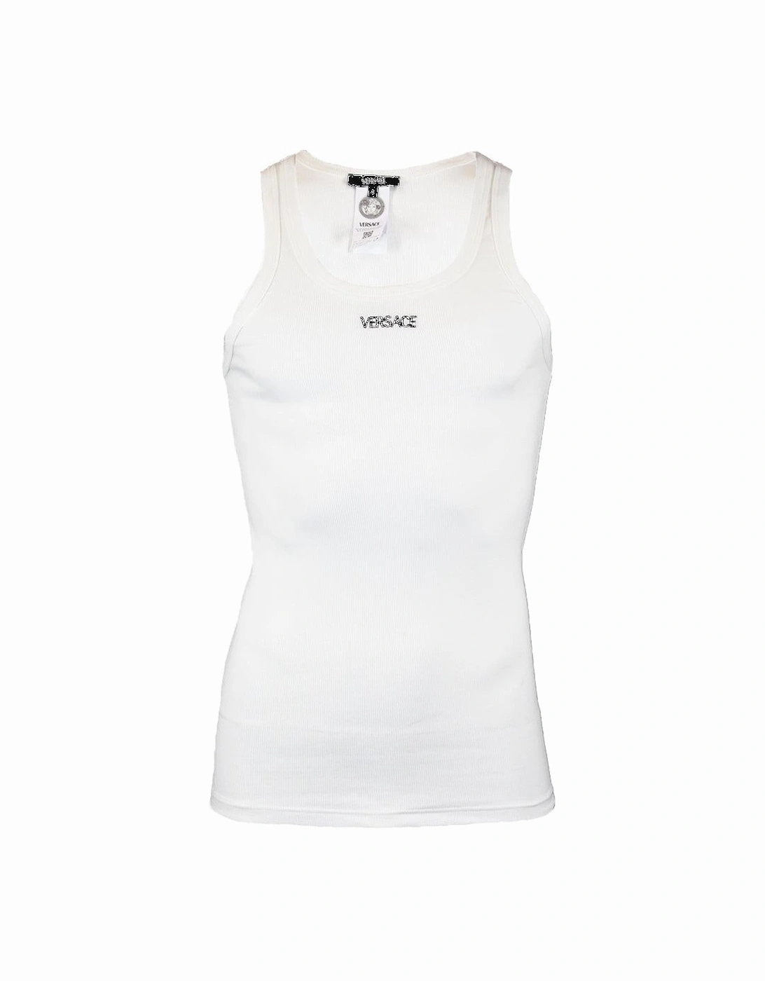 Ribbed Cotton Tank Top, White, 3 of 2