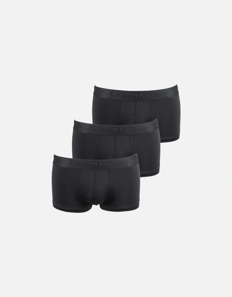 3-Pack CK Black Low-Rise Boxer Trunks, Black