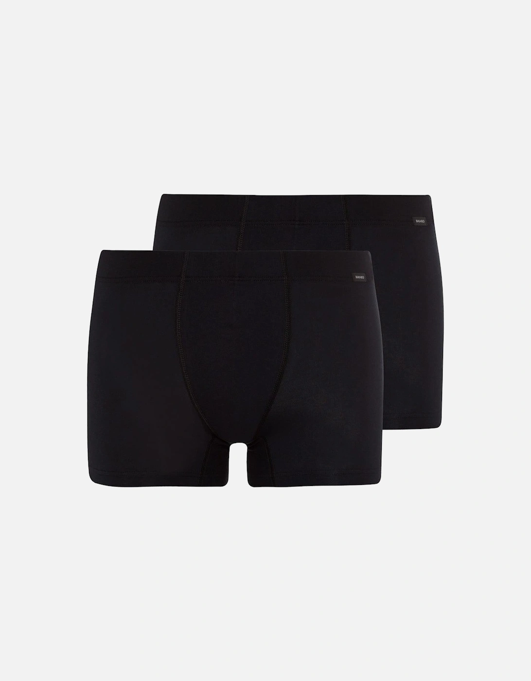 2-Pack Covered Waistband Cotton Essentials Boxer Trunks, Black, 9 of 8