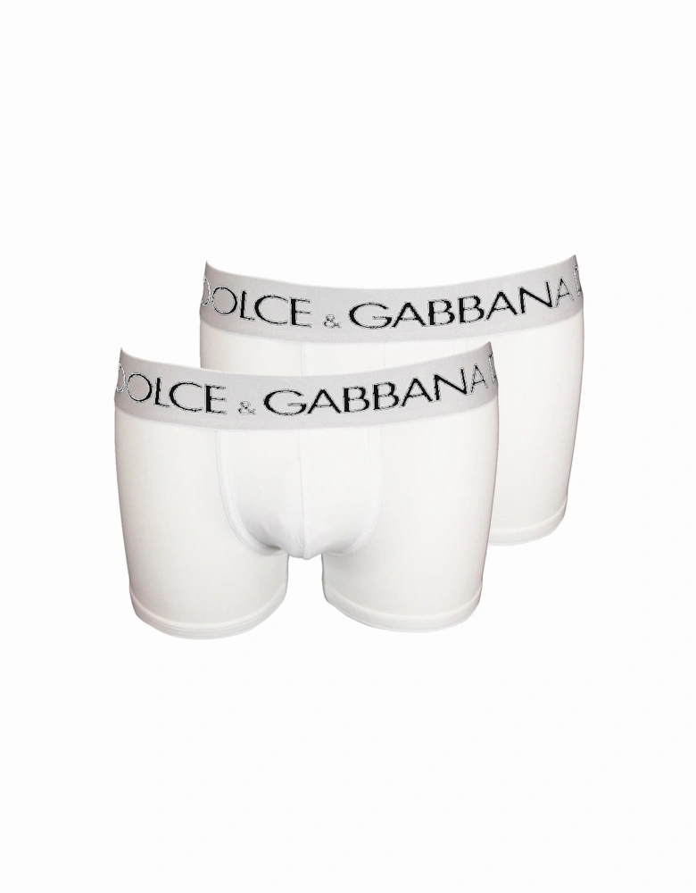 2-Pack Cotton Jersey Boxer Trunks, White