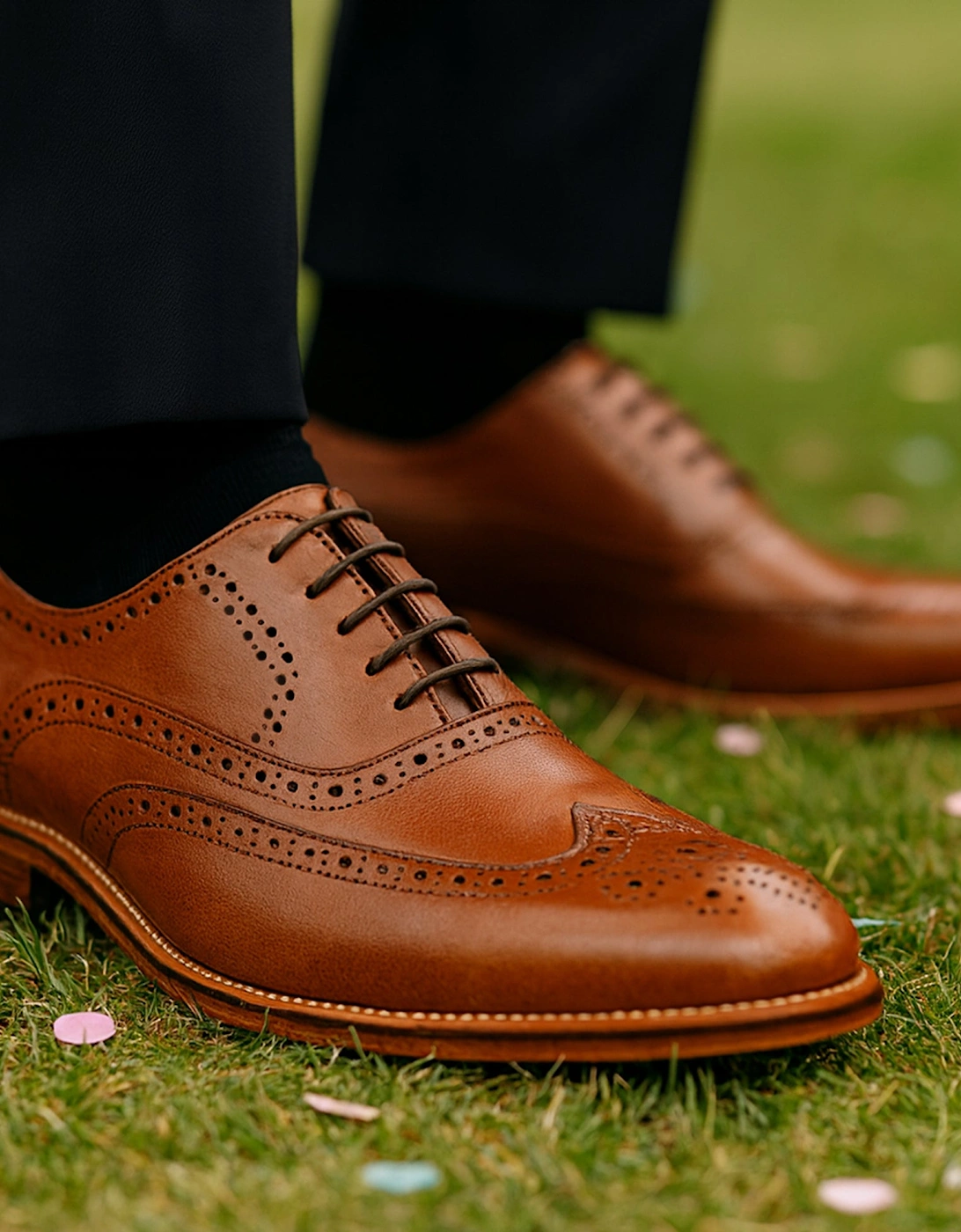MASON Mens Wingtip Brogues Brown