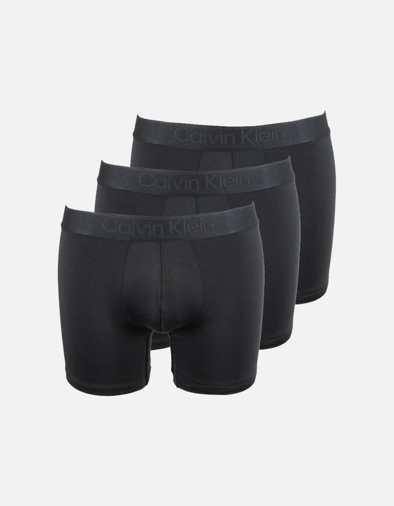 3-Pack CK Black Boxer Briefs, Black