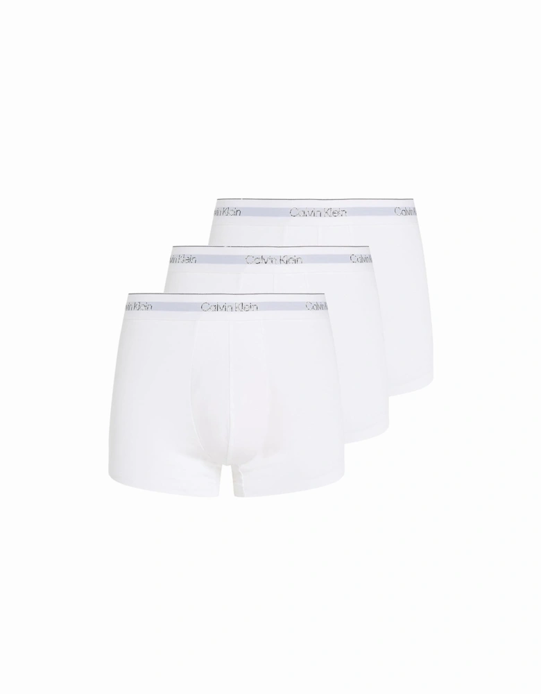 3-Pack Modern Cotton Boxer Trunks, White