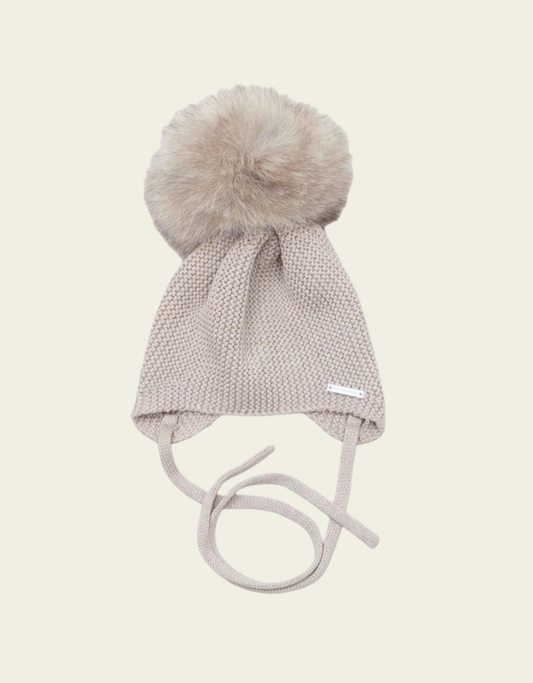 Camel Knit Natural Fur Tie Hat, 6 of 5