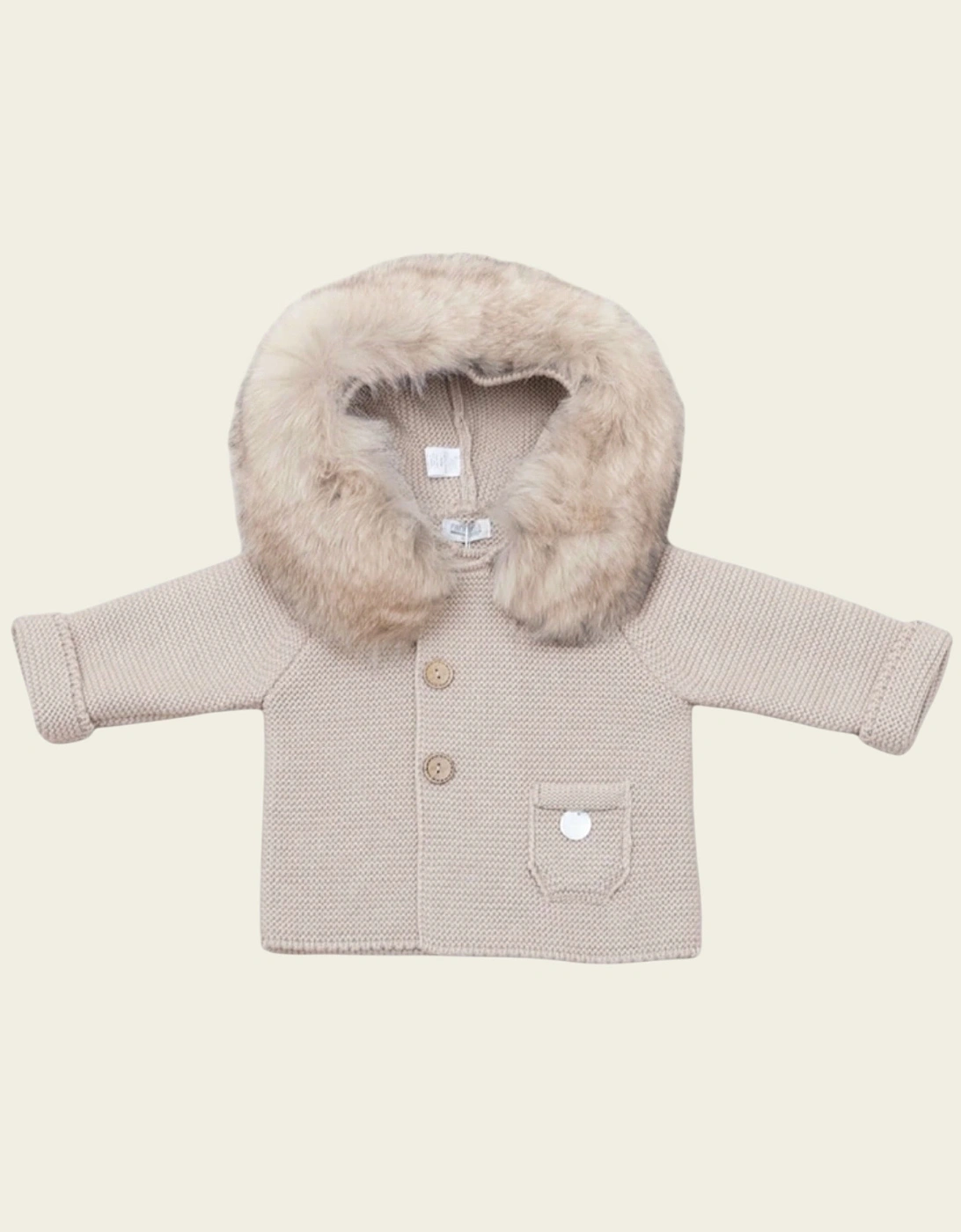 Camel Knit Natural Fur Cardigan, 6 of 5