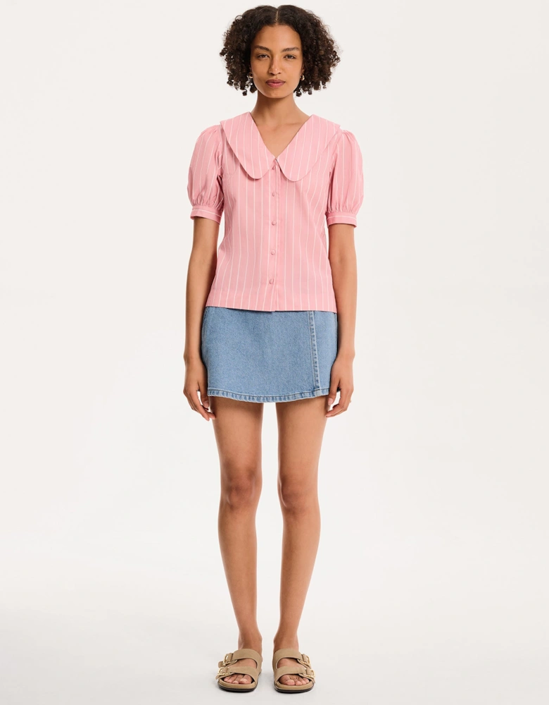Kyra Shirt in Pink and White Stripe