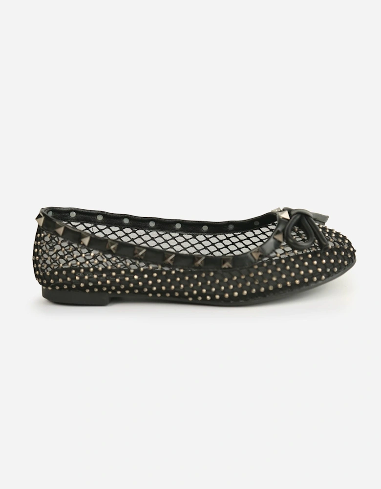 Stud Detail Mesh Slip On Shoes