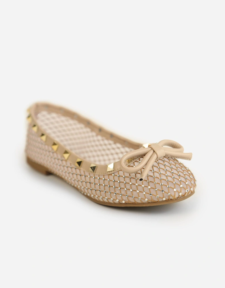 Stud Detail Mesh Slip On Shoes