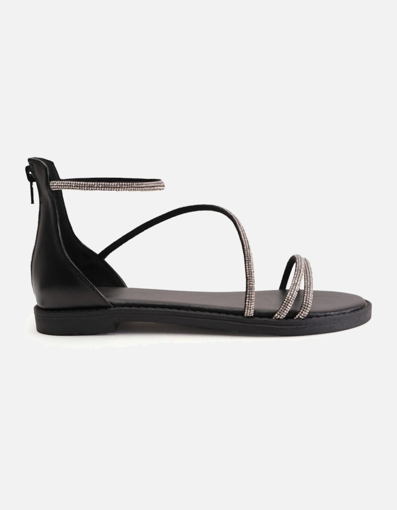 Embellished Gladiator Sparkly Flat Sandals