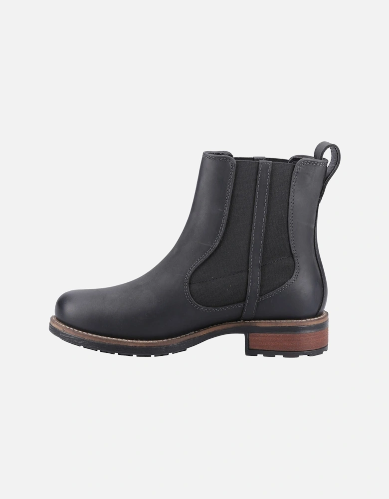 Notgrove Leather Women's Black Flat Chelsea Boots
