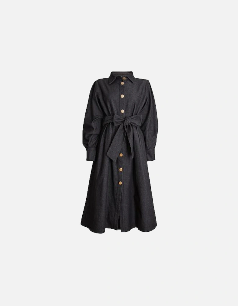 Denim Shirt Dress With Belt