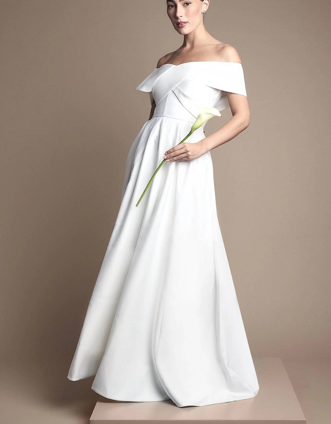 Bardot Origami Satin Wedding Dress, 2 of 1