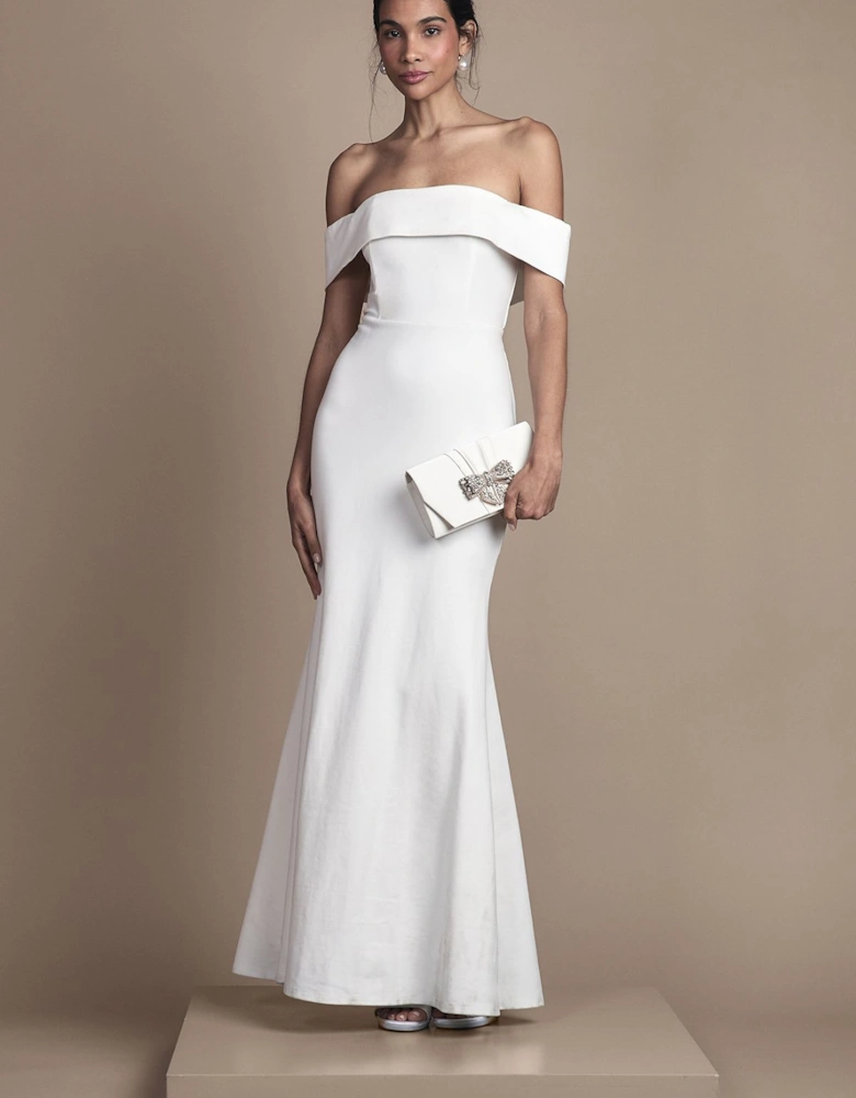 Ponte Bardot Maxi Bridal Dress