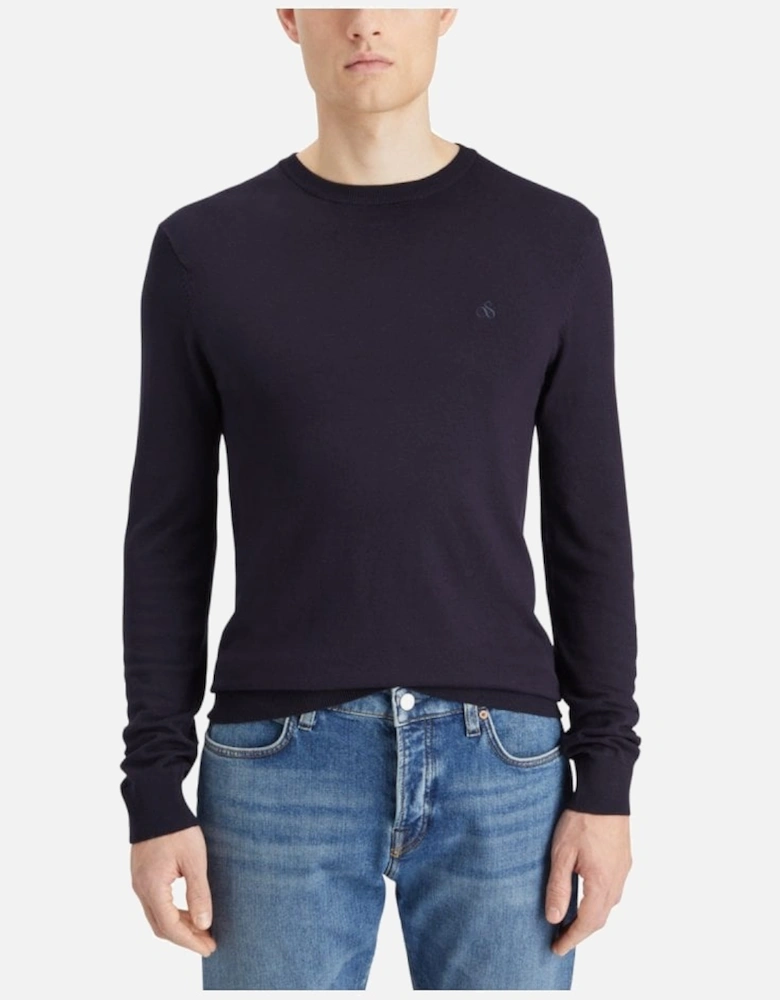 Viscose Pullover Crew Neck Night Blue