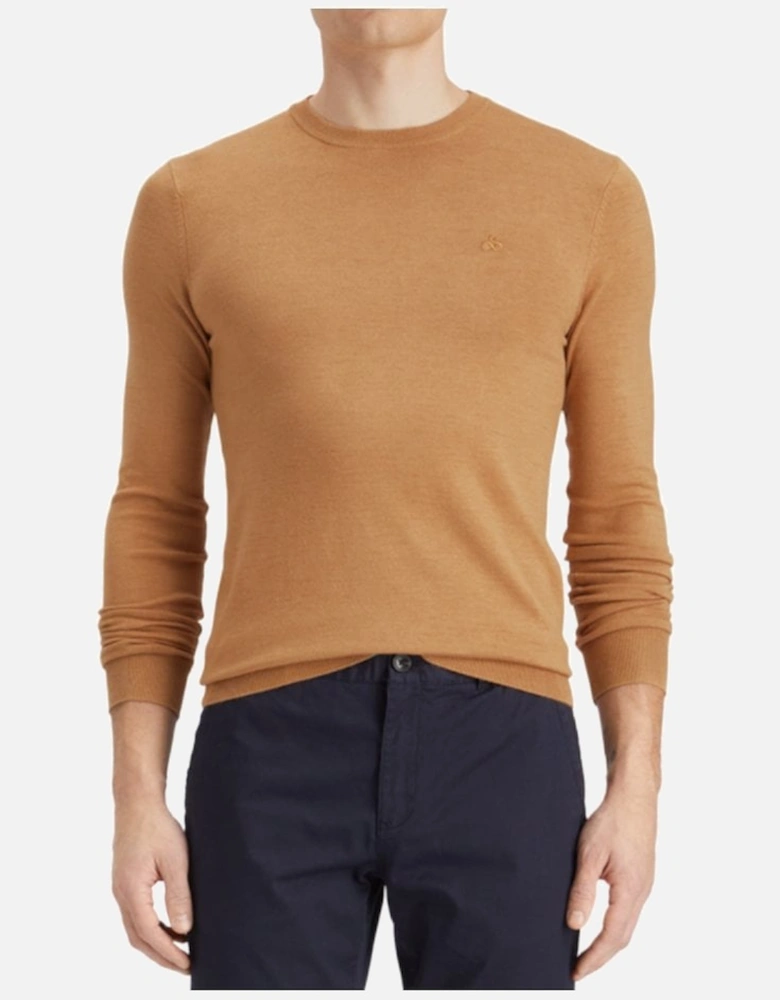 Viscose Pullover Crew Neck Light Camel