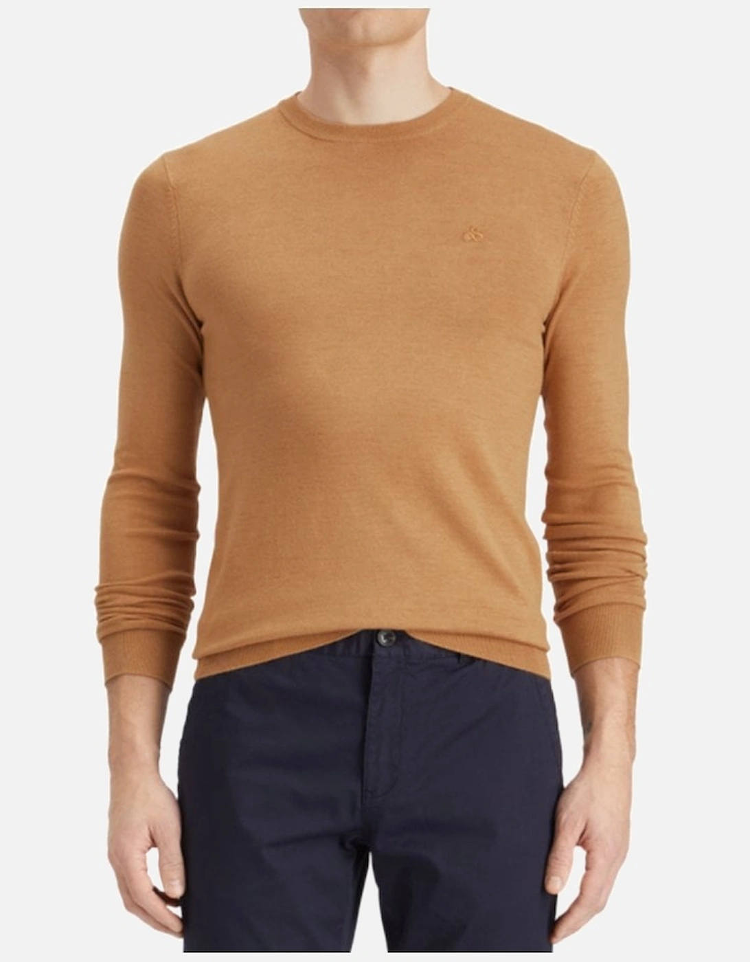 Viscose Pullover Crew Neck Light Camel, 6 of 5