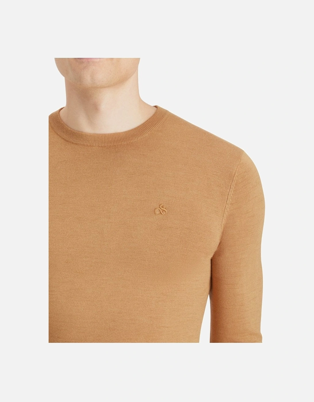 Viscose Pullover Crew Neck Light Camel