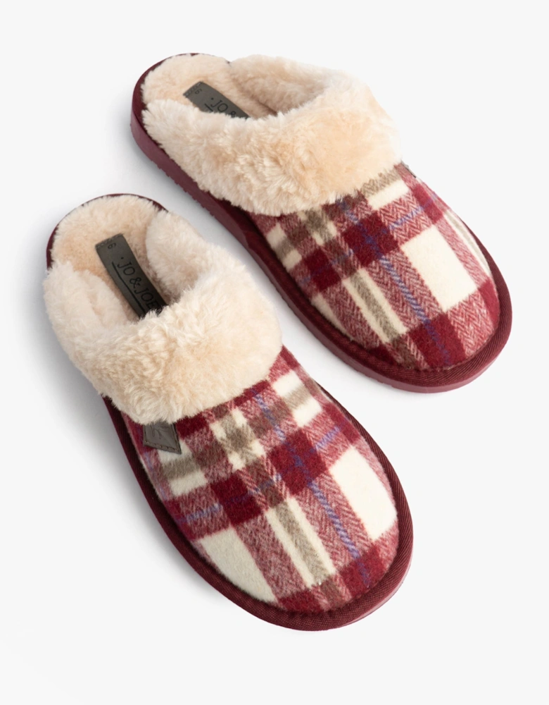 Jo & Joe SHETLAND Womens Mule Slippers Cherry