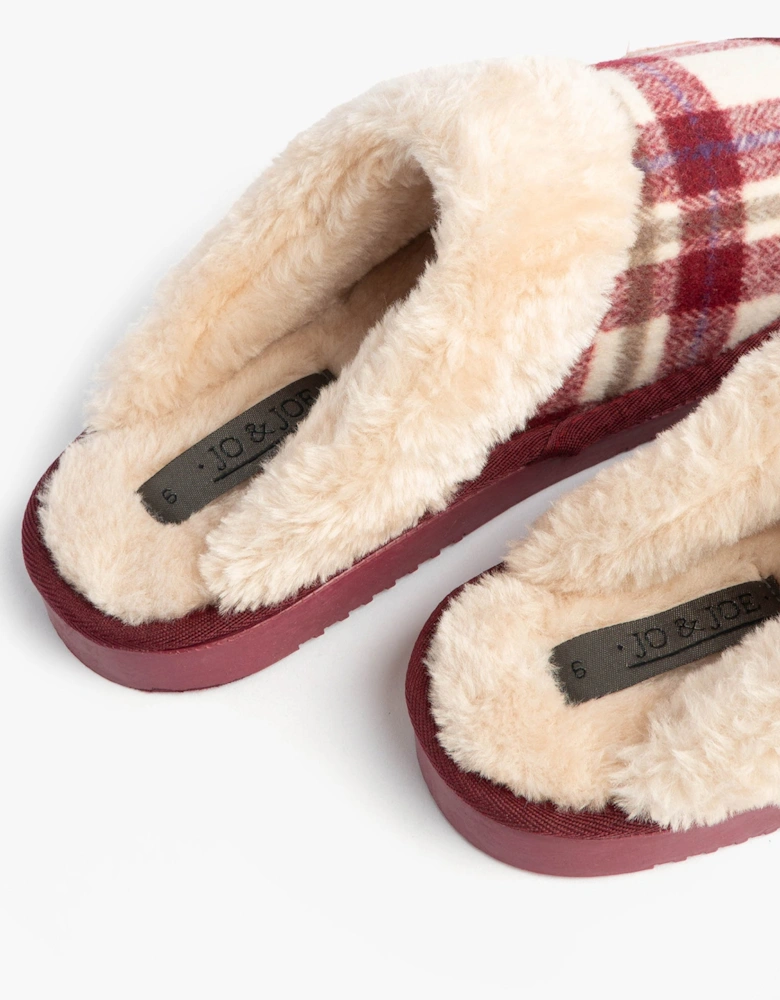 Jo & Joe SHETLAND Womens Mule Slippers Cherry