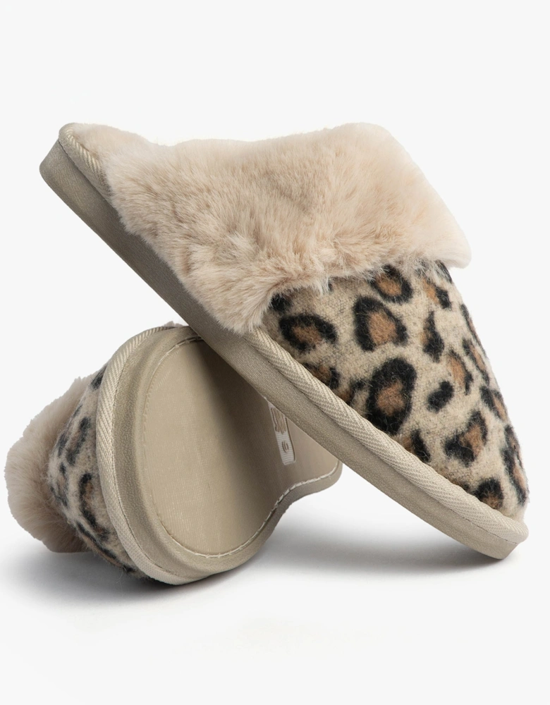 Jo & Joe NALA Womens Mule Slippers Leopard