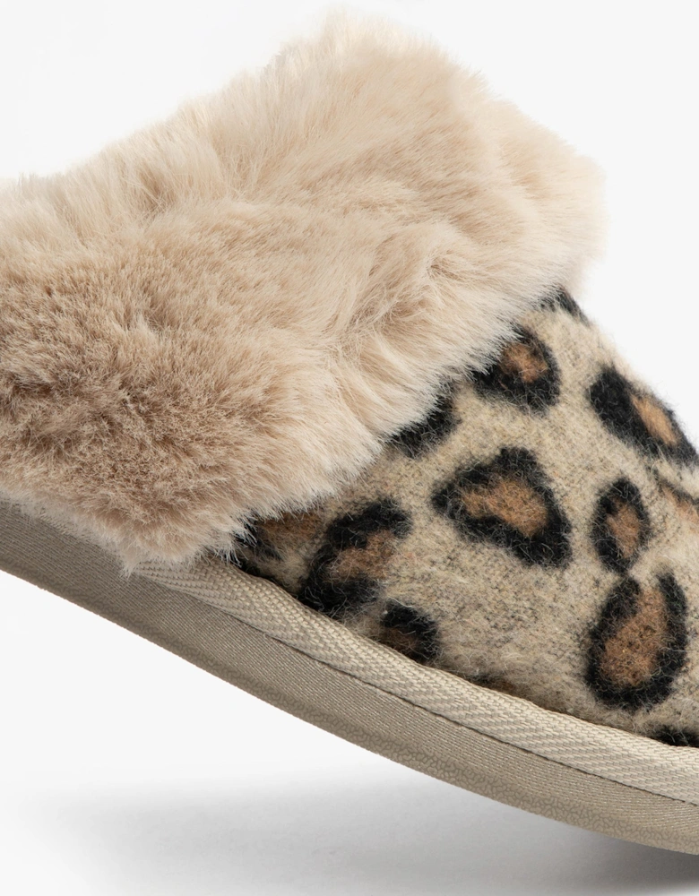 Jo & Joe NALA Womens Mule Slippers Leopard