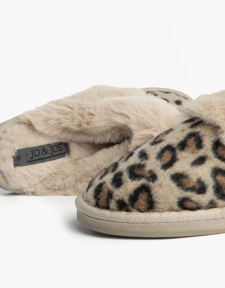 Jo & Joe NALA Womens Mule Slippers Leopard