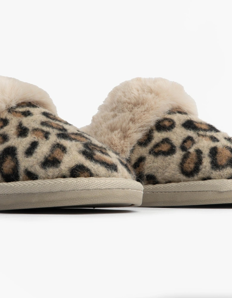 Jo & Joe NALA Womens Mule Slippers Leopard