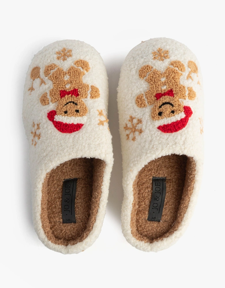 Jo & Joe GINGERBREAD Womens Mule Slippers Cream