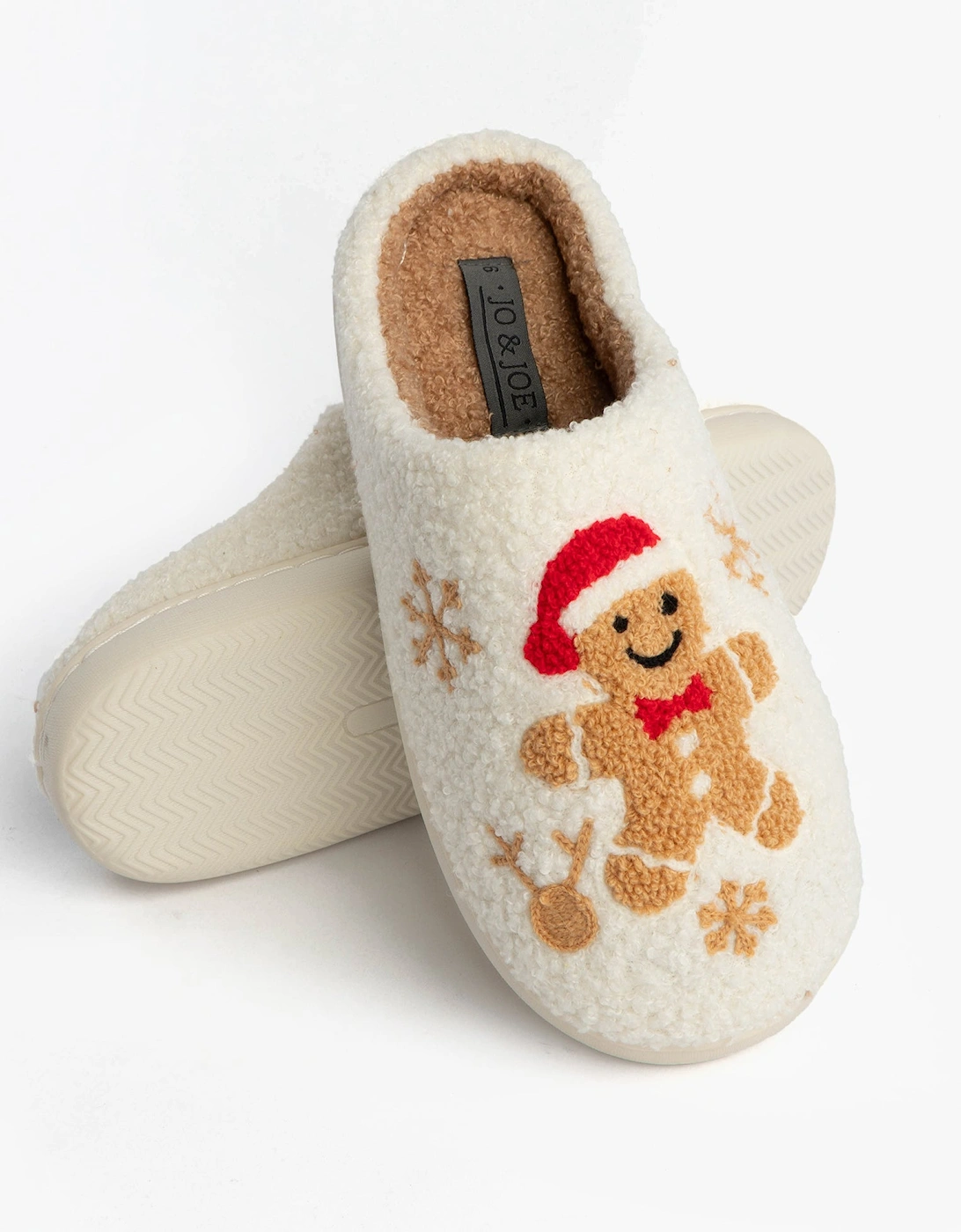 Jo & Joe GINGERBREAD Womens Mule Slippers Cream
