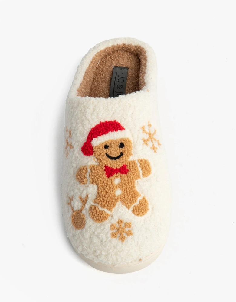 Jo & Joe GINGERBREAD Womens Mule Slippers Cream