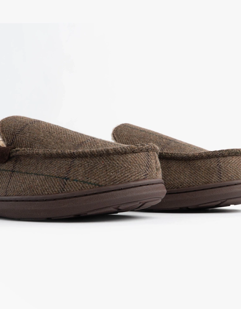 Jo & Joe GLENCOE Mens Moccasin Slippers Brown