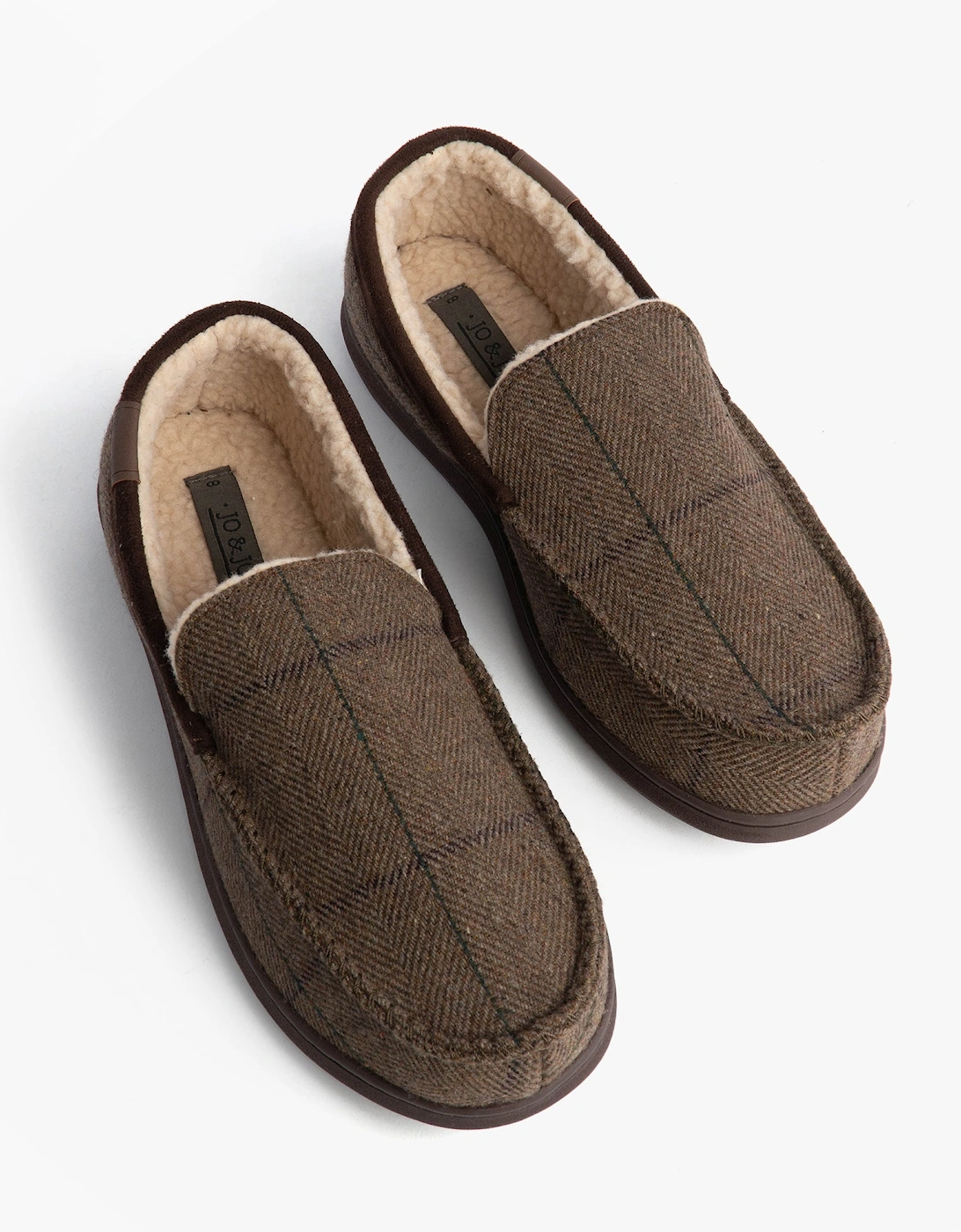 Jo & Joe GLENCOE Mens Moccasin Slippers Brown