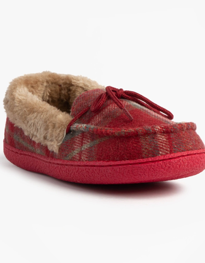 Jo & Joe PEMBROKE Womens Moccasin Slippers Festive Red