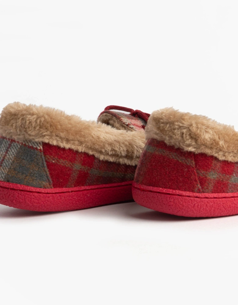 Jo & Joe PEMBROKE Womens Moccasin Slippers Festive Red