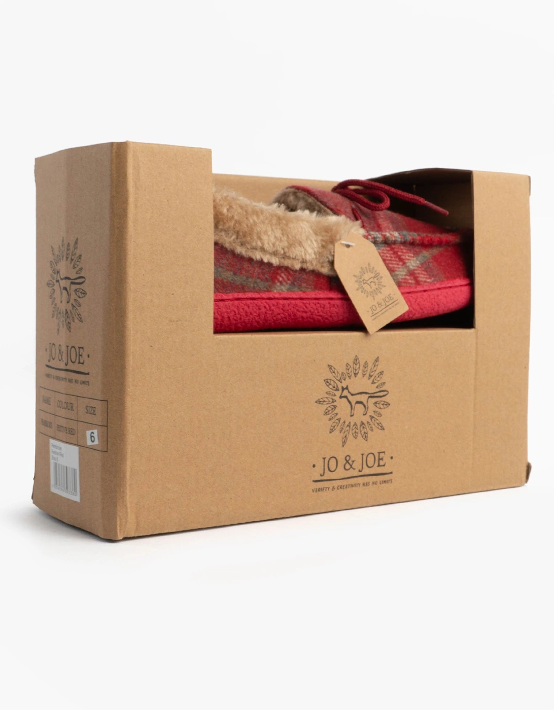 Jo & Joe PEMBROKE Womens Moccasin Slippers Festive Red, 8 of 7