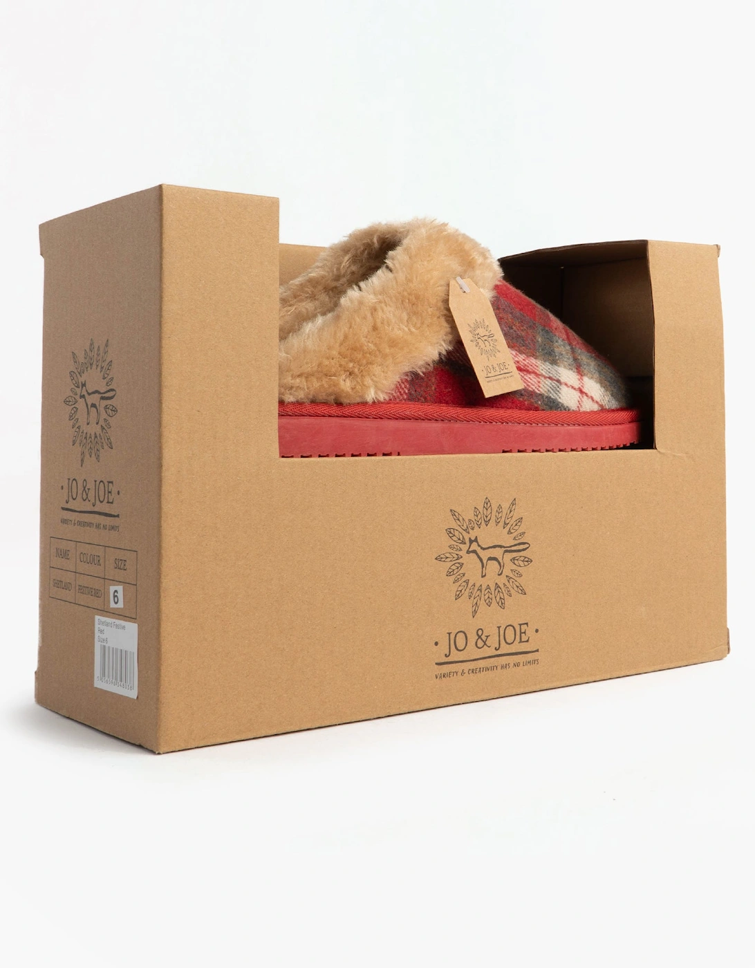 Jo & Joe SHETLAND Womens Mule Slippers Festive Red, 7 of 6