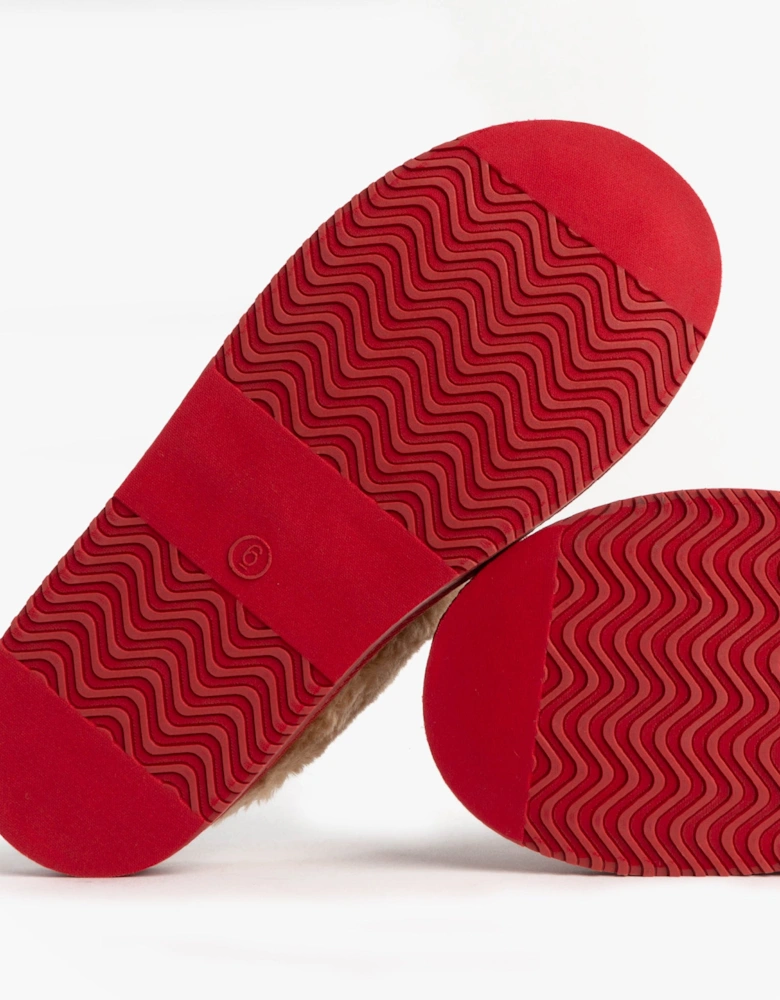 Jo & Joe SHETLAND Womens Mule Slippers Festive Red