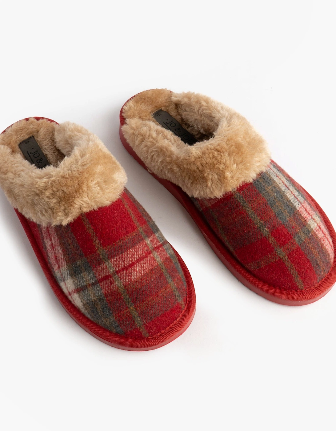 Jo & Joe SHETLAND Womens Mule Slippers Festive Red