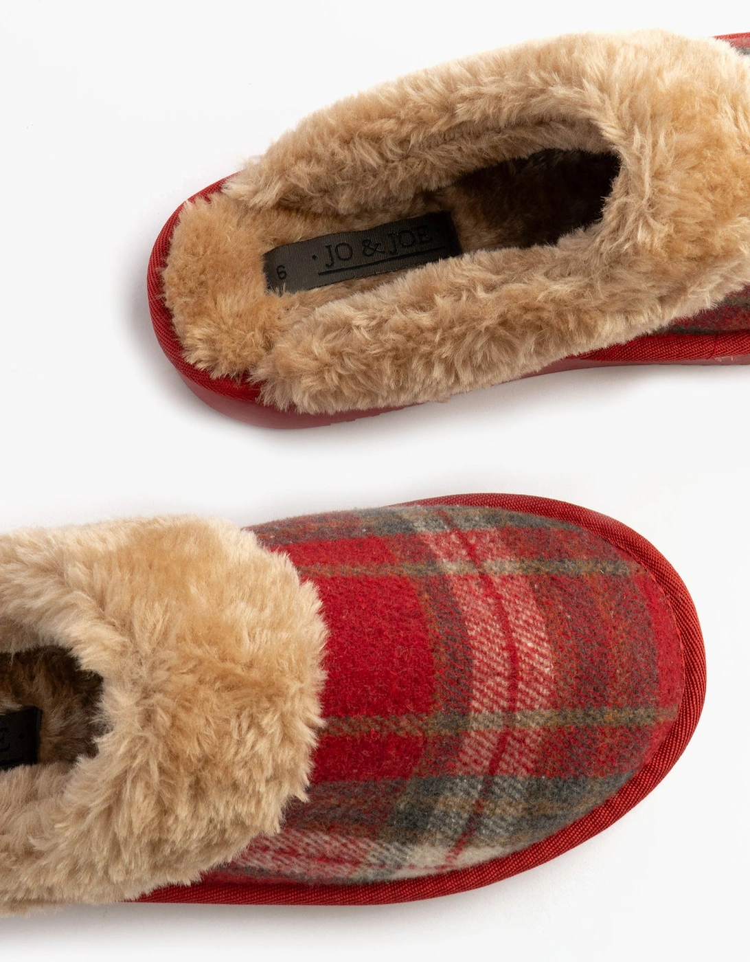 Jo & Joe SHETLAND Womens Mule Slippers Festive Red