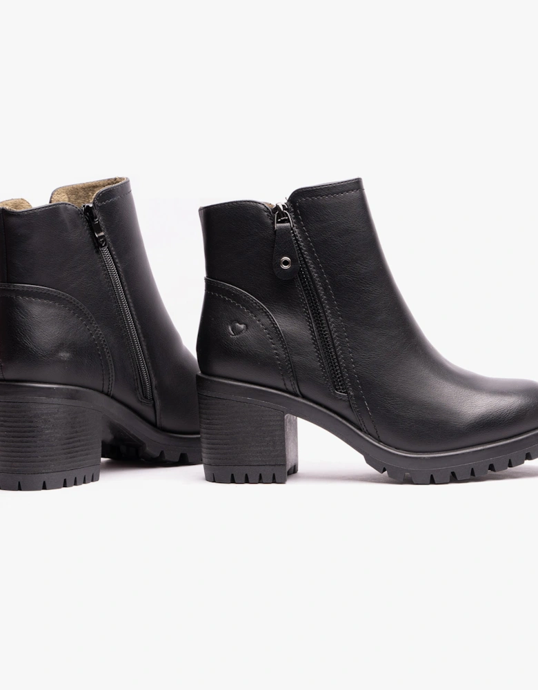 LARKIN Womens Ankle Zip Boots Black