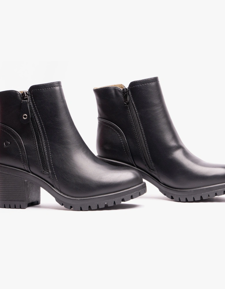 LARKIN Womens Ankle Zip Boots Black