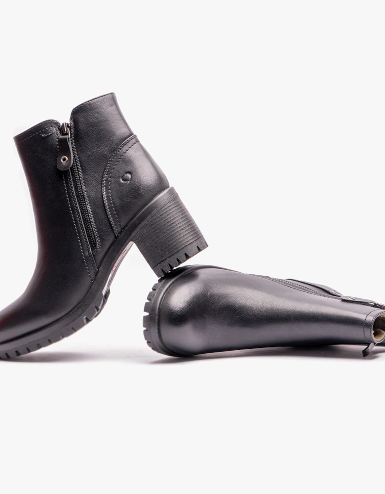 LARKIN Womens Ankle Zip Boots Black