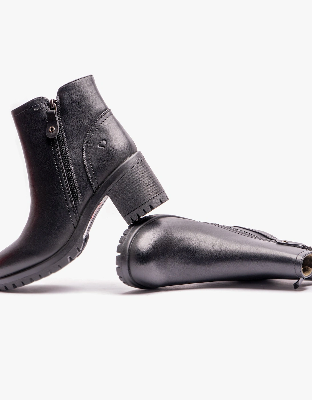 LARKIN Womens Ankle Zip Boots Black