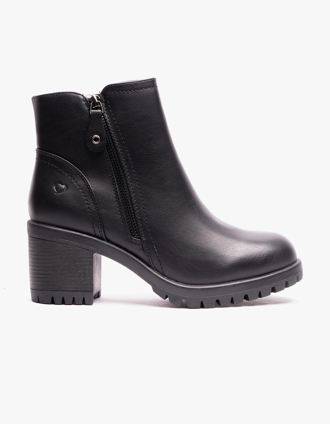 LARKIN Womens Ankle Zip Boots Black, 7 of 6