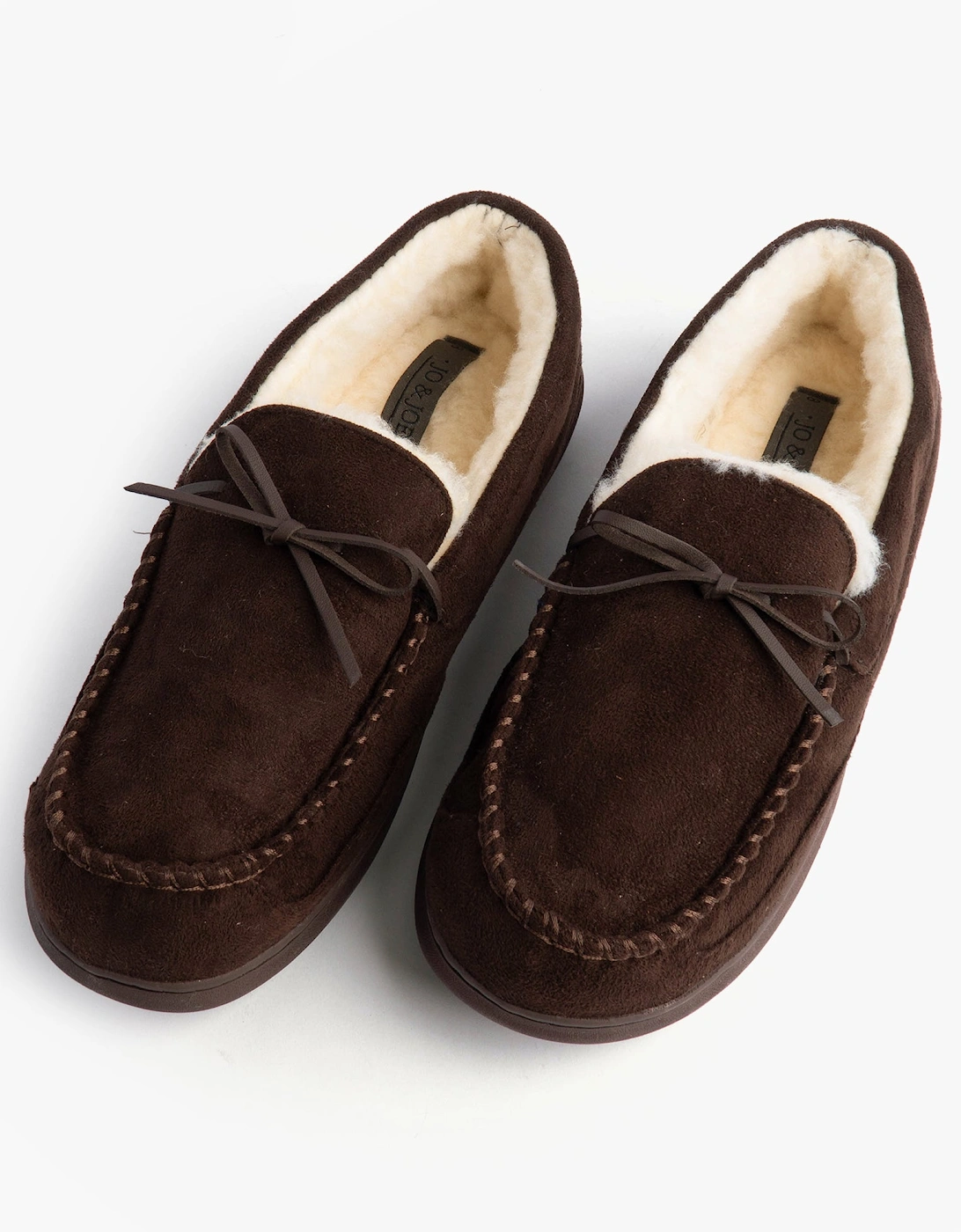 Jo & Joe CRANFORD Mens Moccasin Slippers Brown